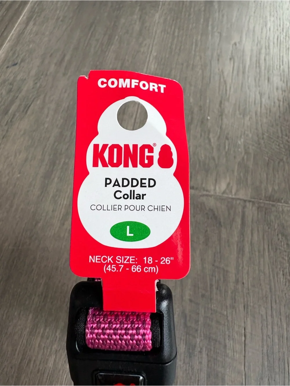 Kong Pink Woven Padded Dog Collar size Large